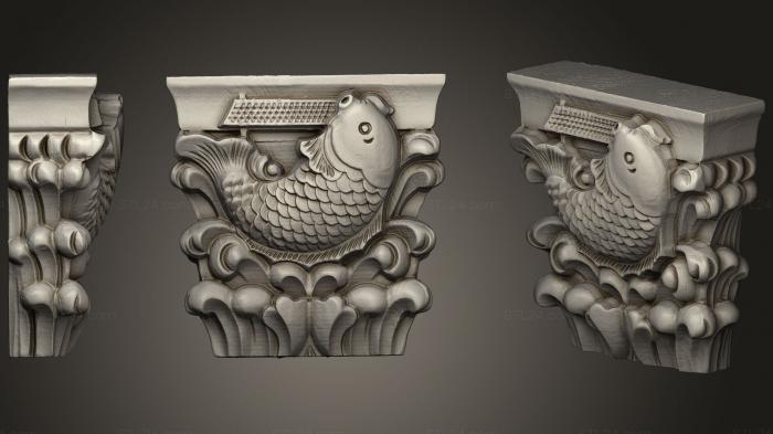 Miscellaneous figurines and statues (Wood Carving fish, STKR_1012) 3D models for cnc